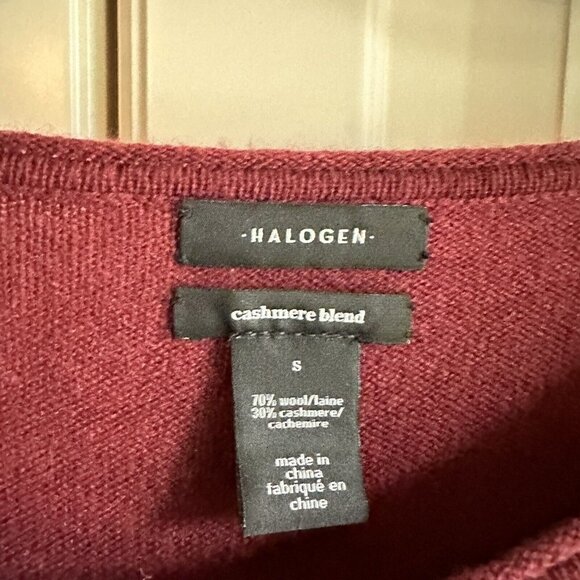 Halogen Womens Size Small Maroon Cashmere Wool Pullover Long Sleeve Sweater‎ - Picture 3 of 6